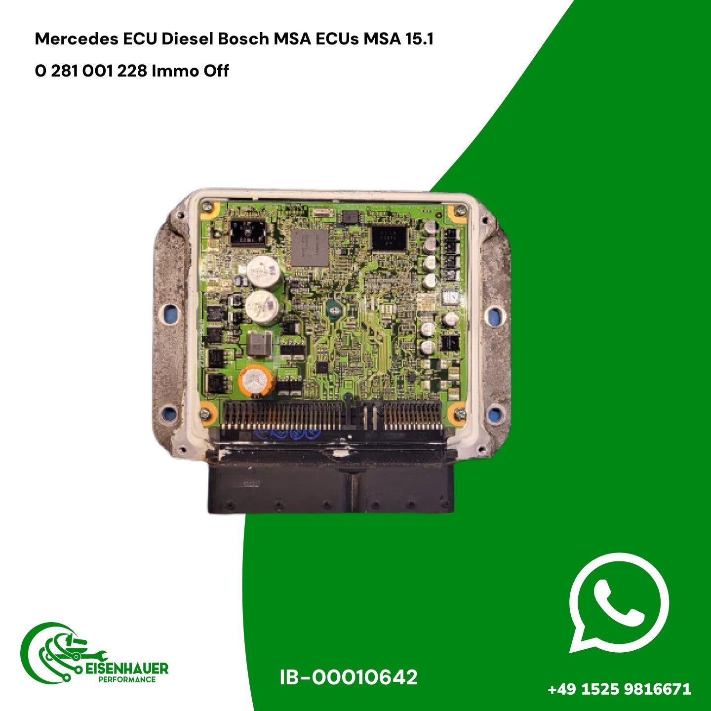 Mercedes ECU Diesel Bosch CR1 ECUs CR1.7 0 281 001 985 Alternative Solutions Solution 5 Immo Off main image 0