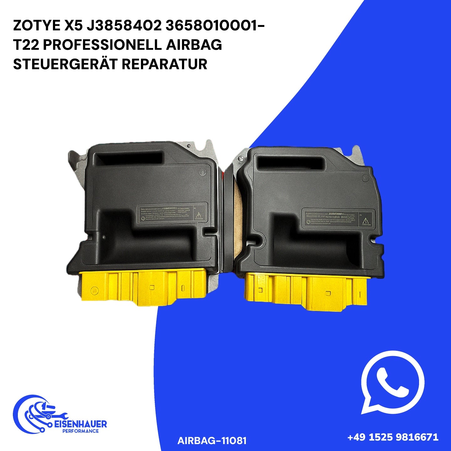 Zotye X5 J3858402 3658010001-T22 Professionell Airbag Steuergerät Reparatur