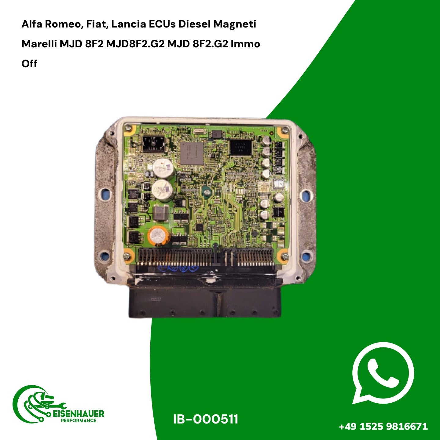 Alfa Romeo, Fiat, Lancia ECUs Diesel Magneti Marelli MJD 8F2 MJD8F2.G2 MJD 8F2.G2 Immo Off