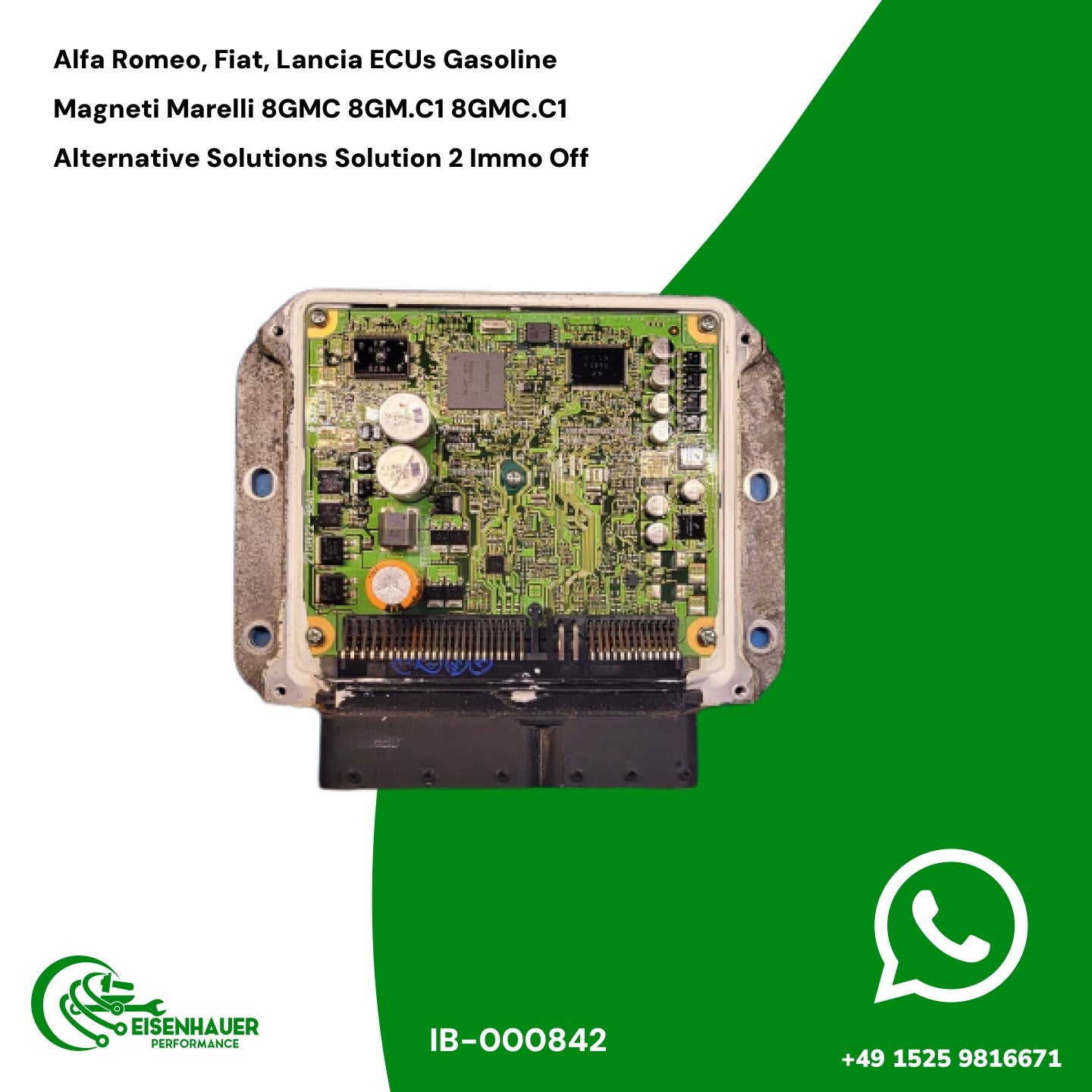 Alfa Romeo, Fiat, Lancia ECUs Gasoline Magneti Marelli 8GMC 8GM.C1 8GMC.C1 Alternative Solutions Solution 2 Immo Off